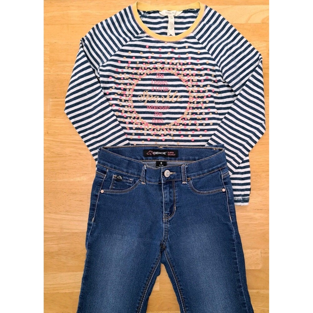 Matilda Jane Top & Jordache Slim Skinny Jeans Child Size 8